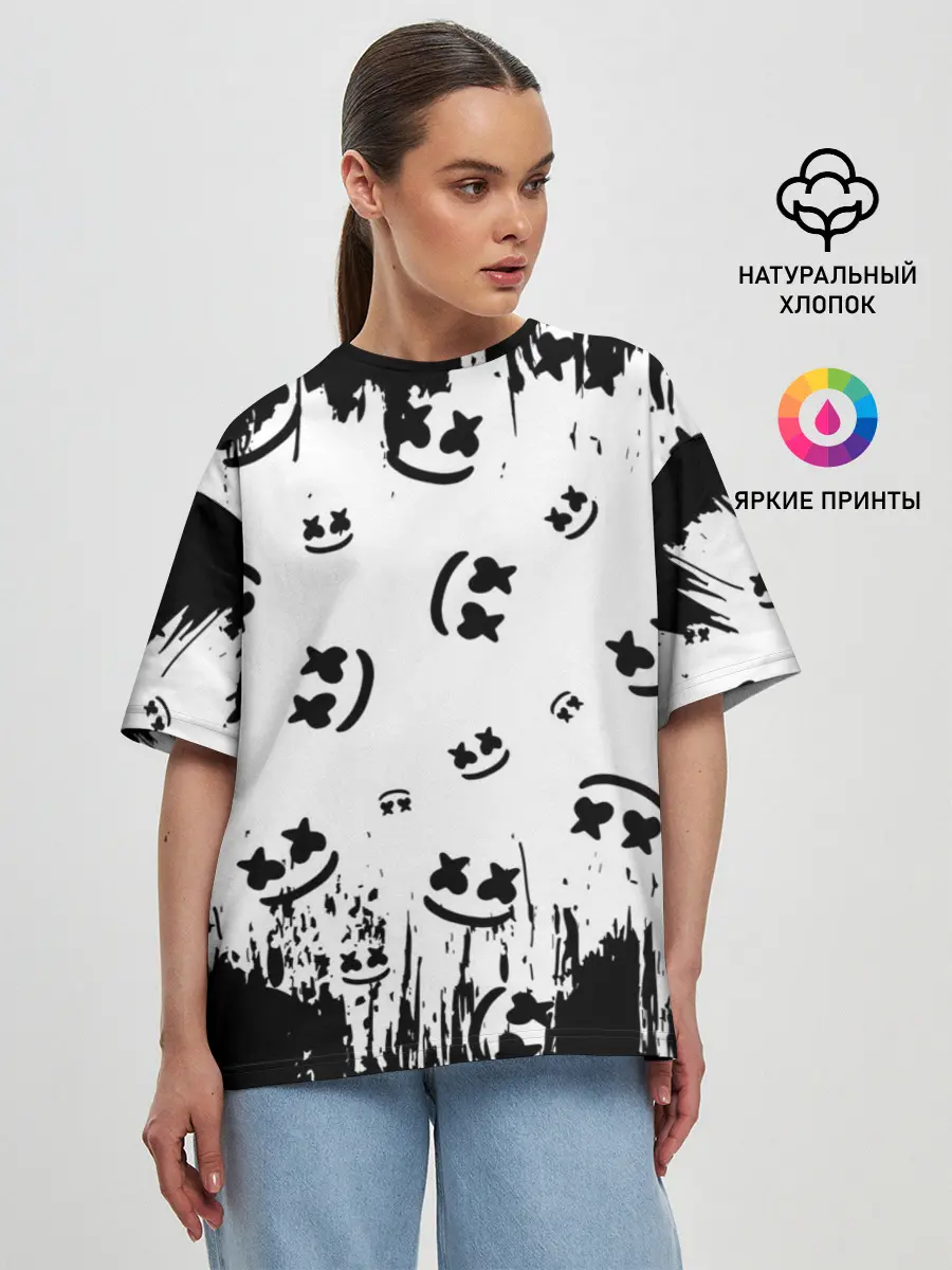 Женская футболка оверсайз / MARSHMELLO / МАРШМЕЛЛОУ