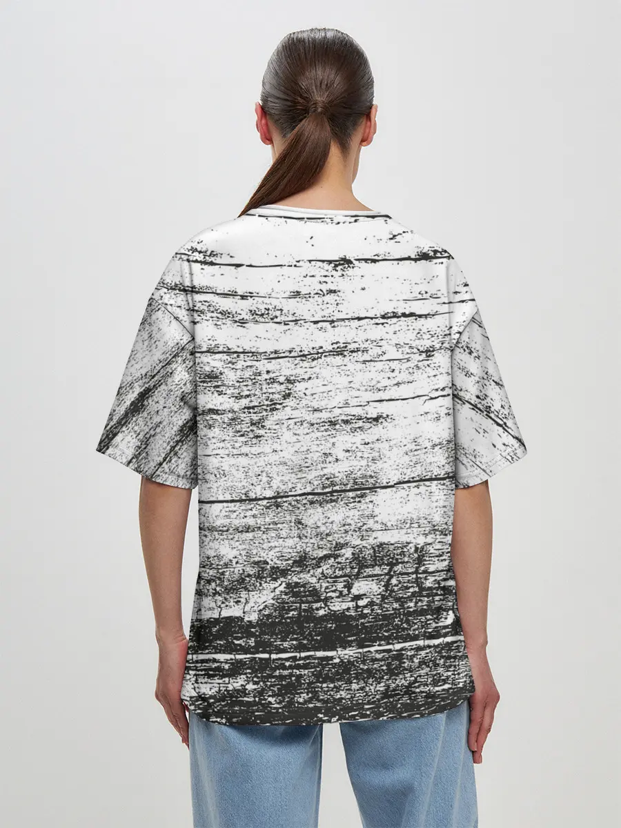 Женская футболка оверсайз / Деревянный