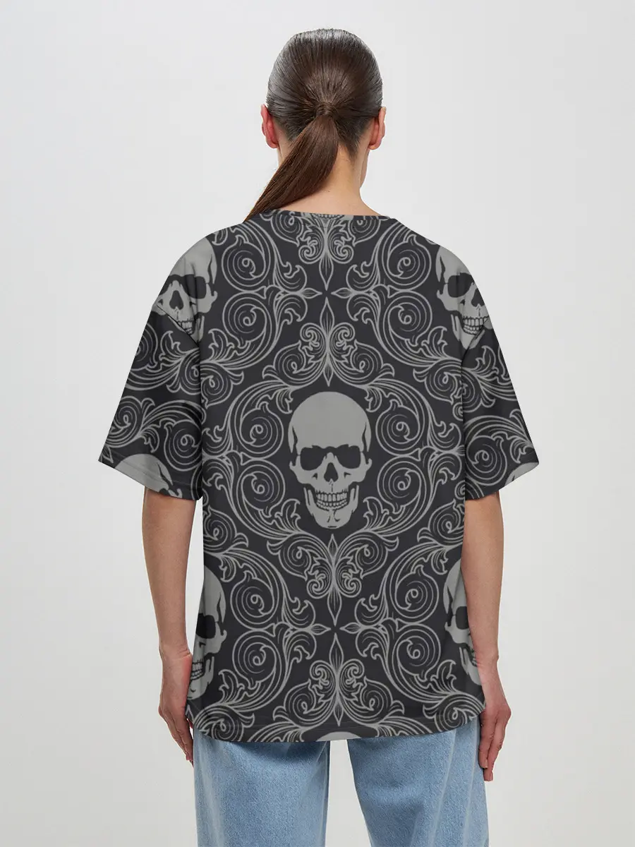 Женская футболка оверсайз / Skulls