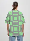 Женская футболка оверсайз / Пиксели зеленые