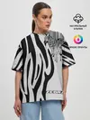 Женская футболка оверсайз / Zebra