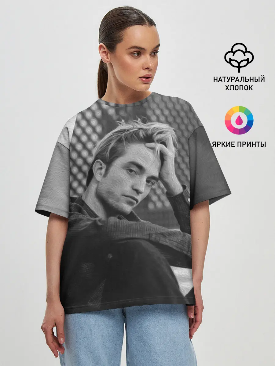Женская футболка оверсайз / Роберт Паттинсон