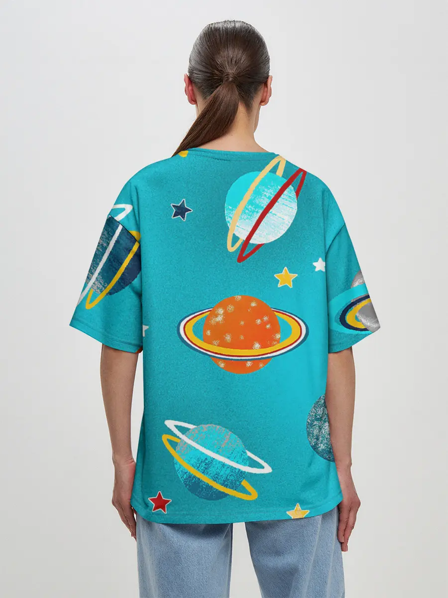 Женская футболка оверсайз / Необычные планеты