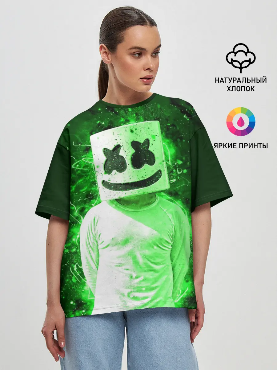 Женская футболка оверсайз / MARSHMELLO