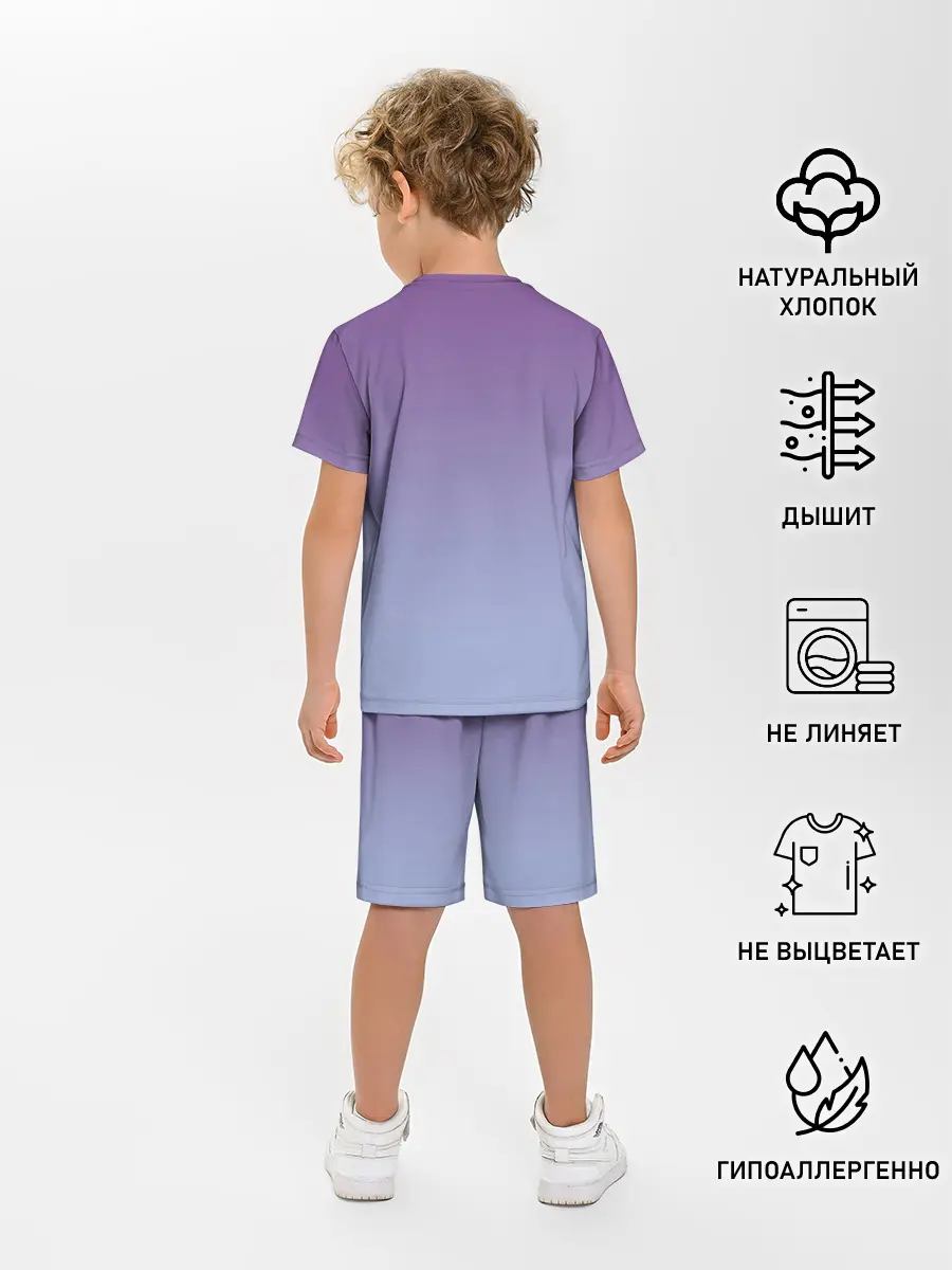 Детская пижама с шортами / кот звездное небо спит