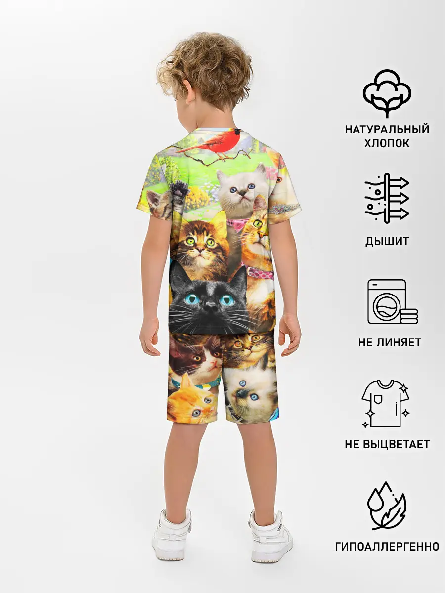Детская пижама с шортами / КОТЫ