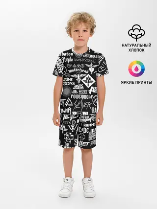 Детская пижама с шортами / ЛОГОТИПЫ РОК ГРУПП