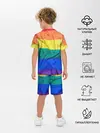 Детская пижама с шортами / Радуга - мятая ткань полотно