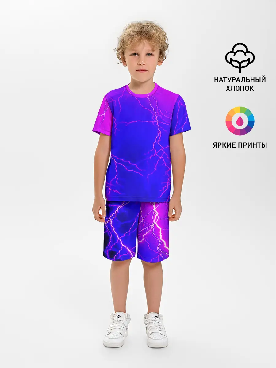 Детская пижама с шортами / НЕОНОВАЯ МОЛНИЯ