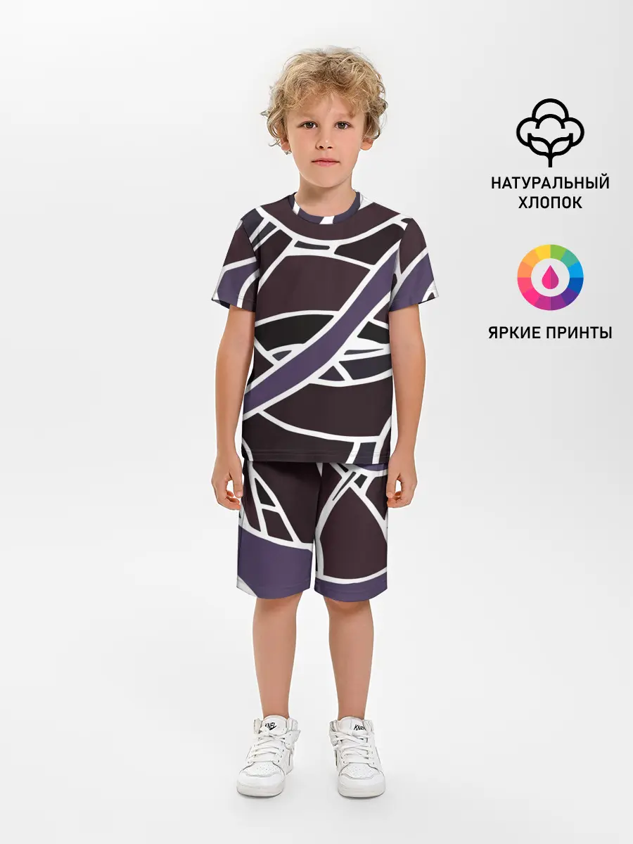 Детская пижама с шортами / Линейная текстура