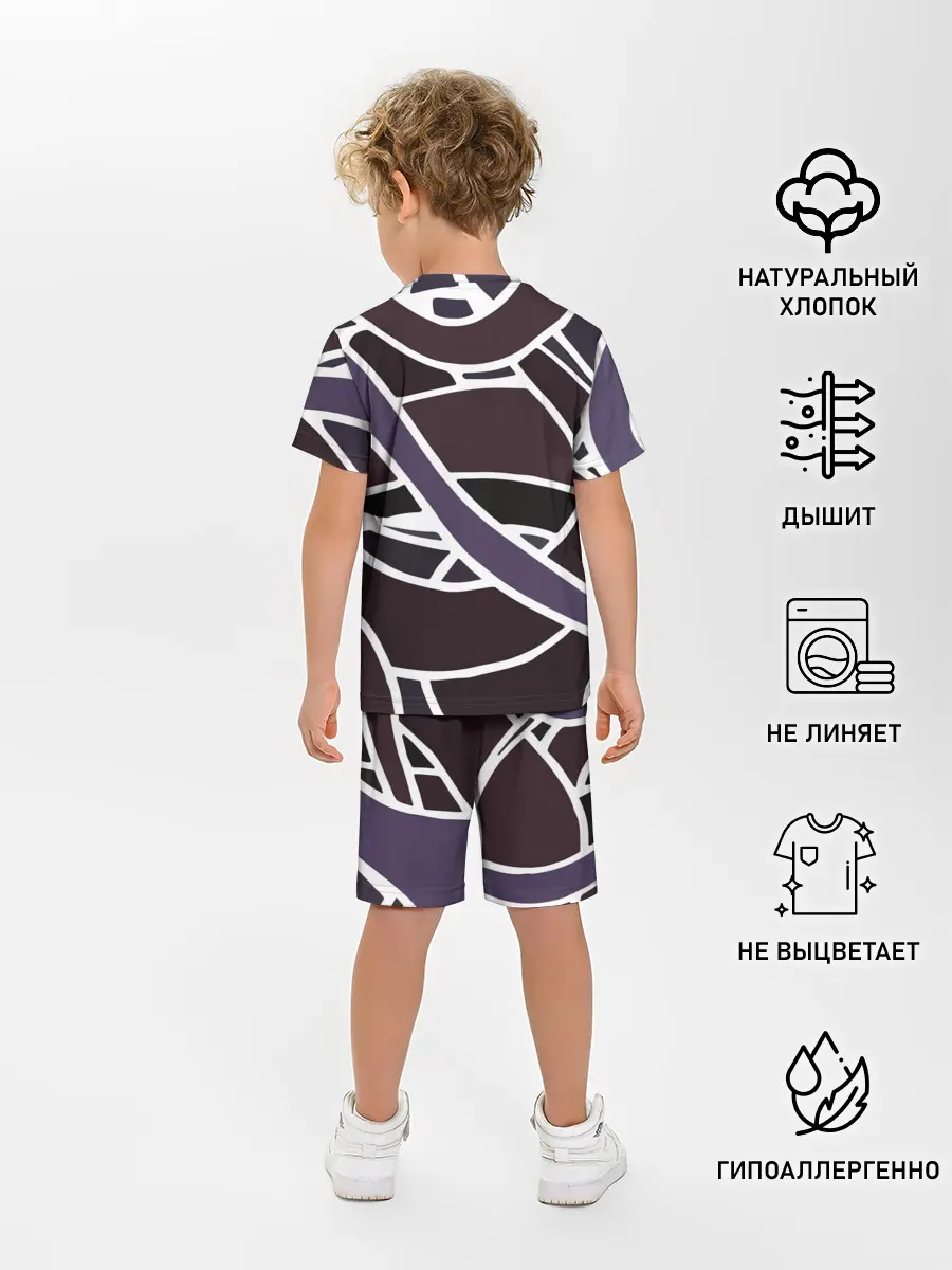 Детская пижама с шортами / Линейная текстура
