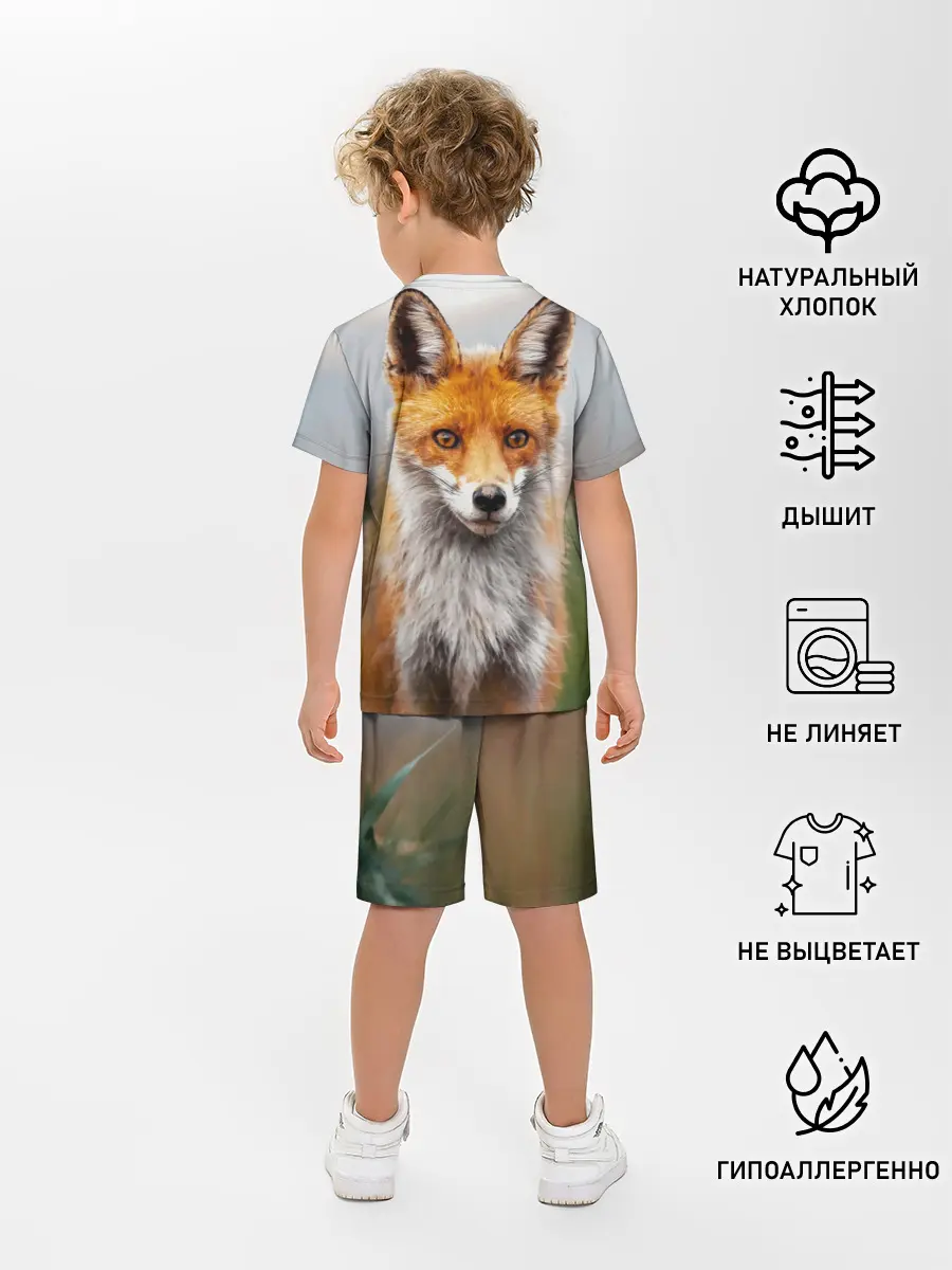 Детская пижама с шортами / рыжая лисица