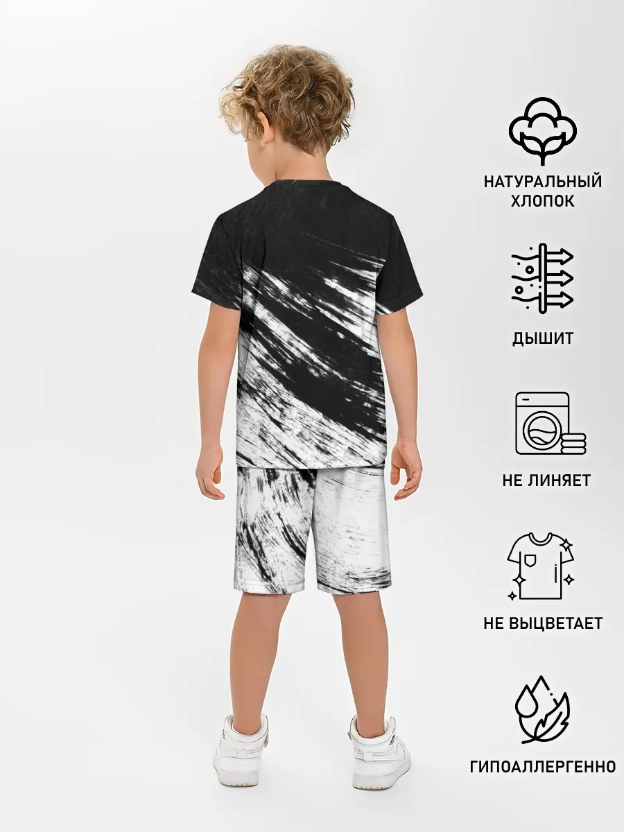 Детская пижама с шортами / abstraction black&white