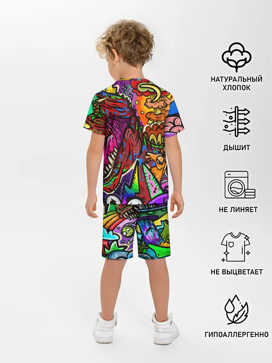 Детская пижама с шортами / Динозавр