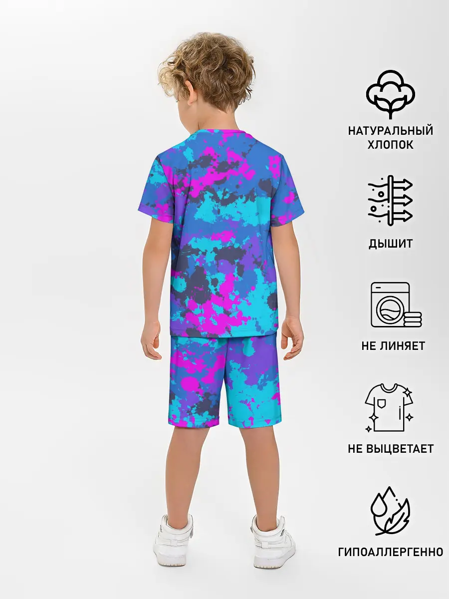 Детская пижама с шортами / Неоновые краски