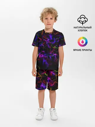 Детская пижама с шортами / Ночное Грозовое Небо