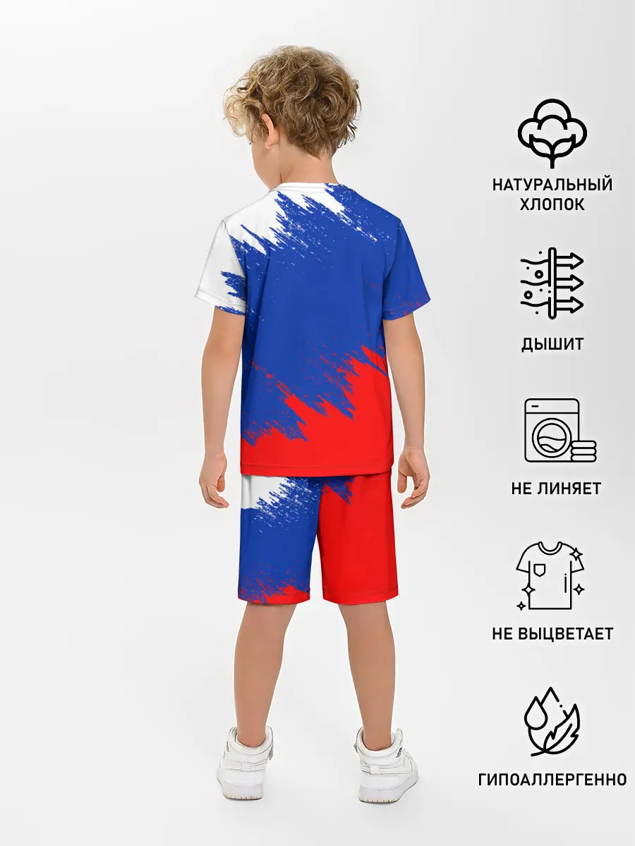 Детская пижама с шортами / РОССИЯ ТРИКОЛОР