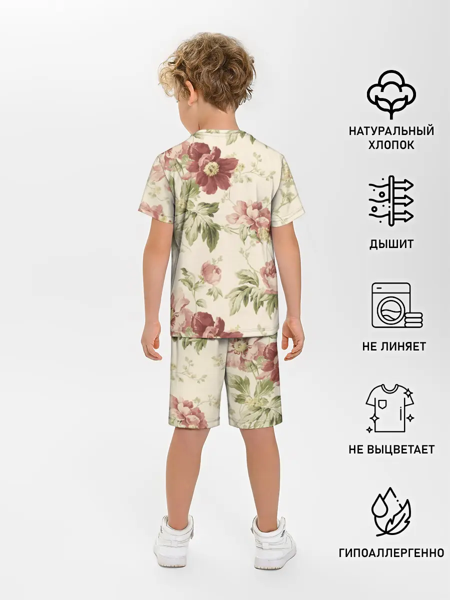 Детская пижама с шортами / Цветы