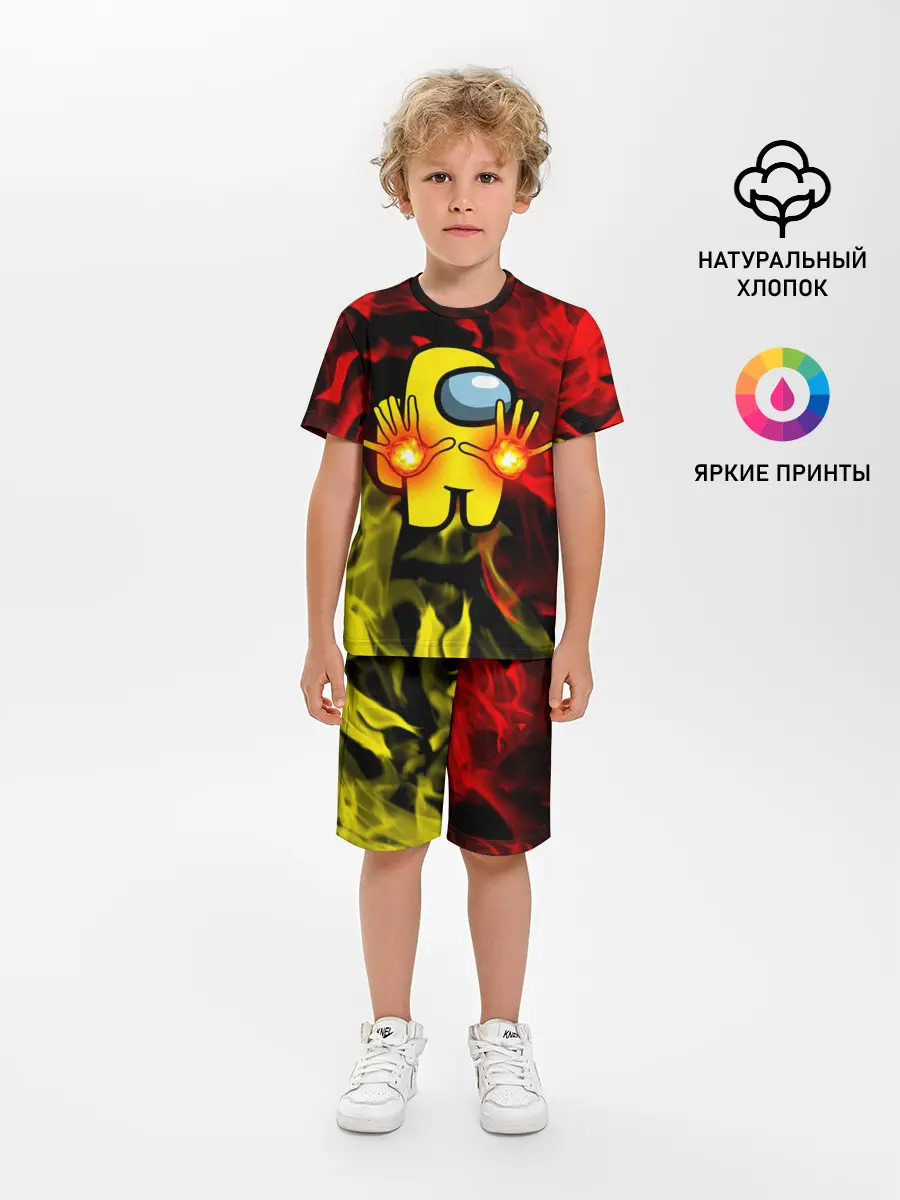Детская пижама с шортами / Маг огня Among us