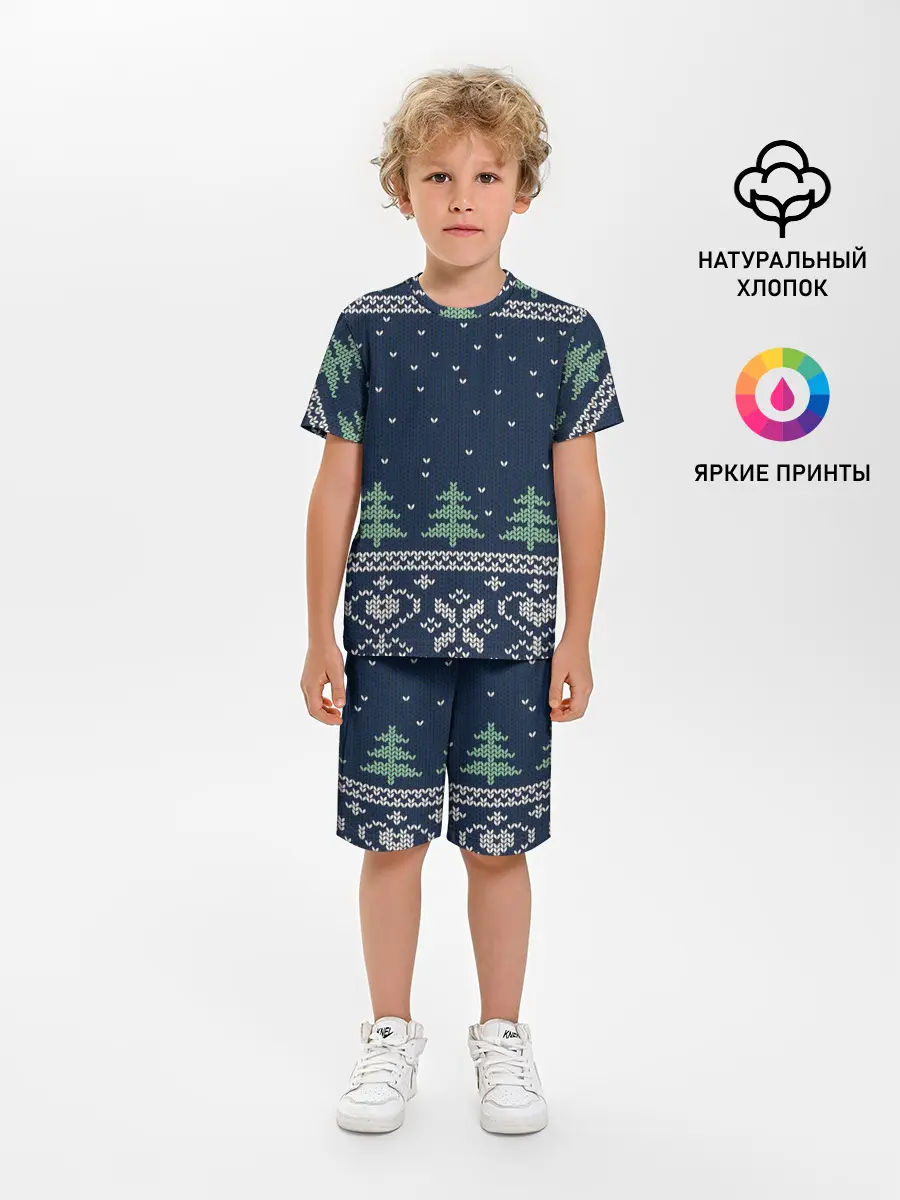 Детская пижама с шортами / Зимняя ночь