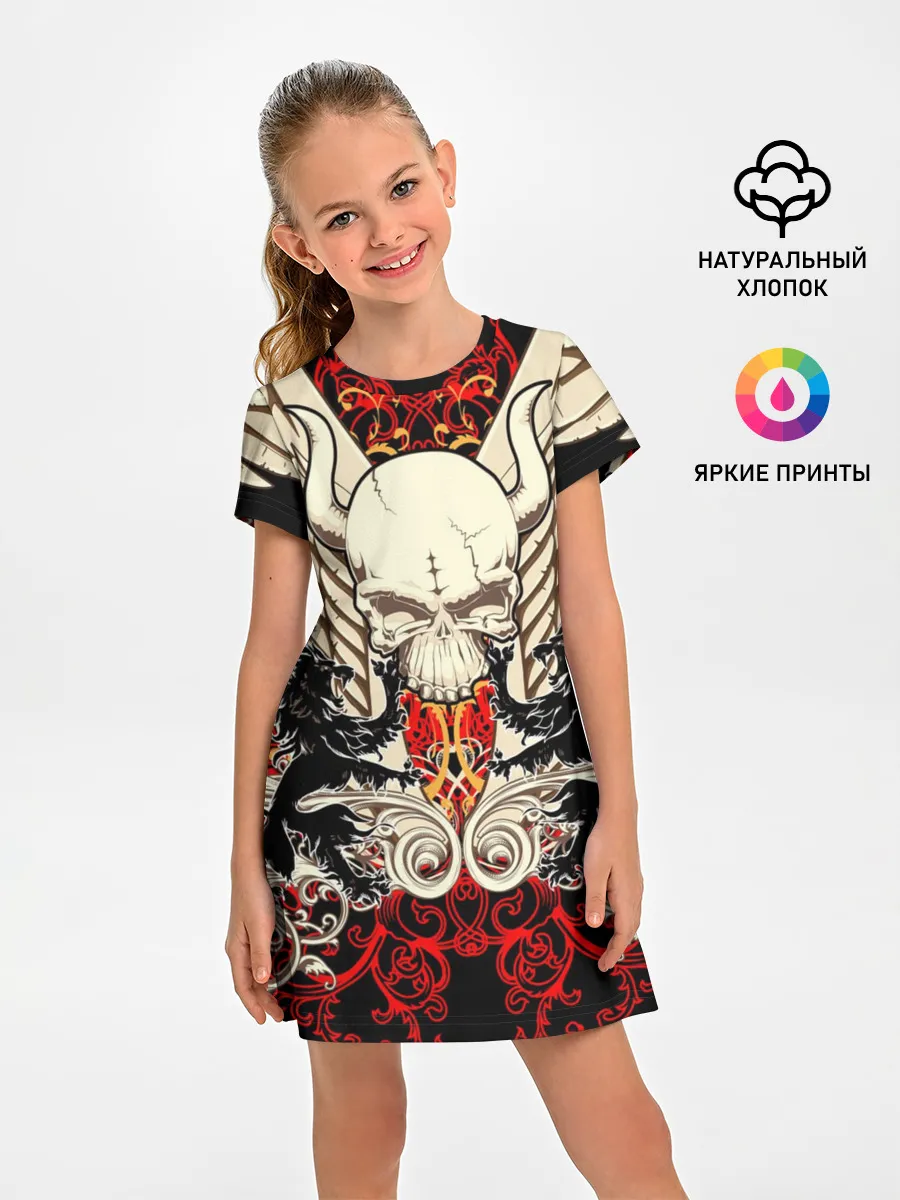 Детское платье / Vintage Skull Art v2