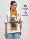 Женская футболка оверсайз / Кёджуро Ренгоку Kimetsu no Yaiba