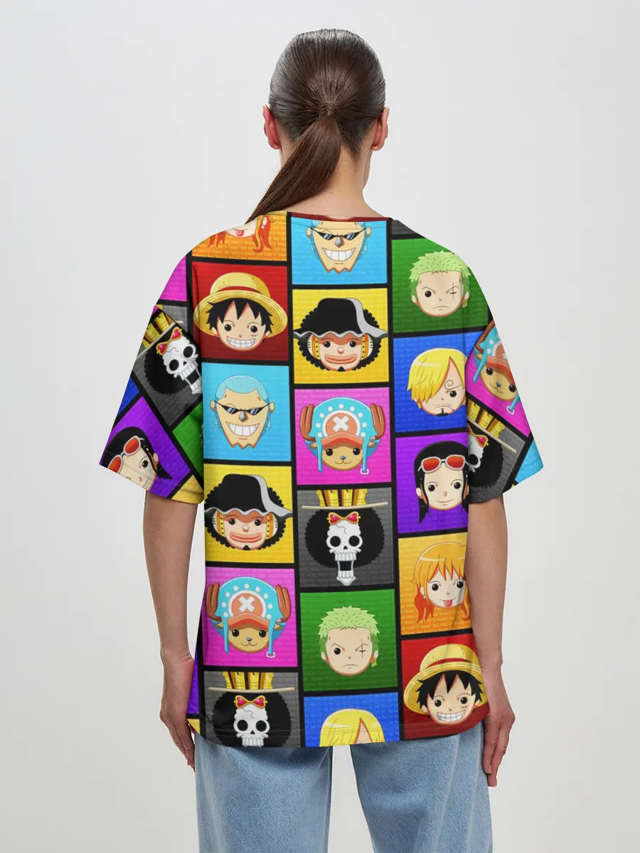 Женская футболка оверсайз / ONE PIECE / ВАН ПИС / ГЕРОИ