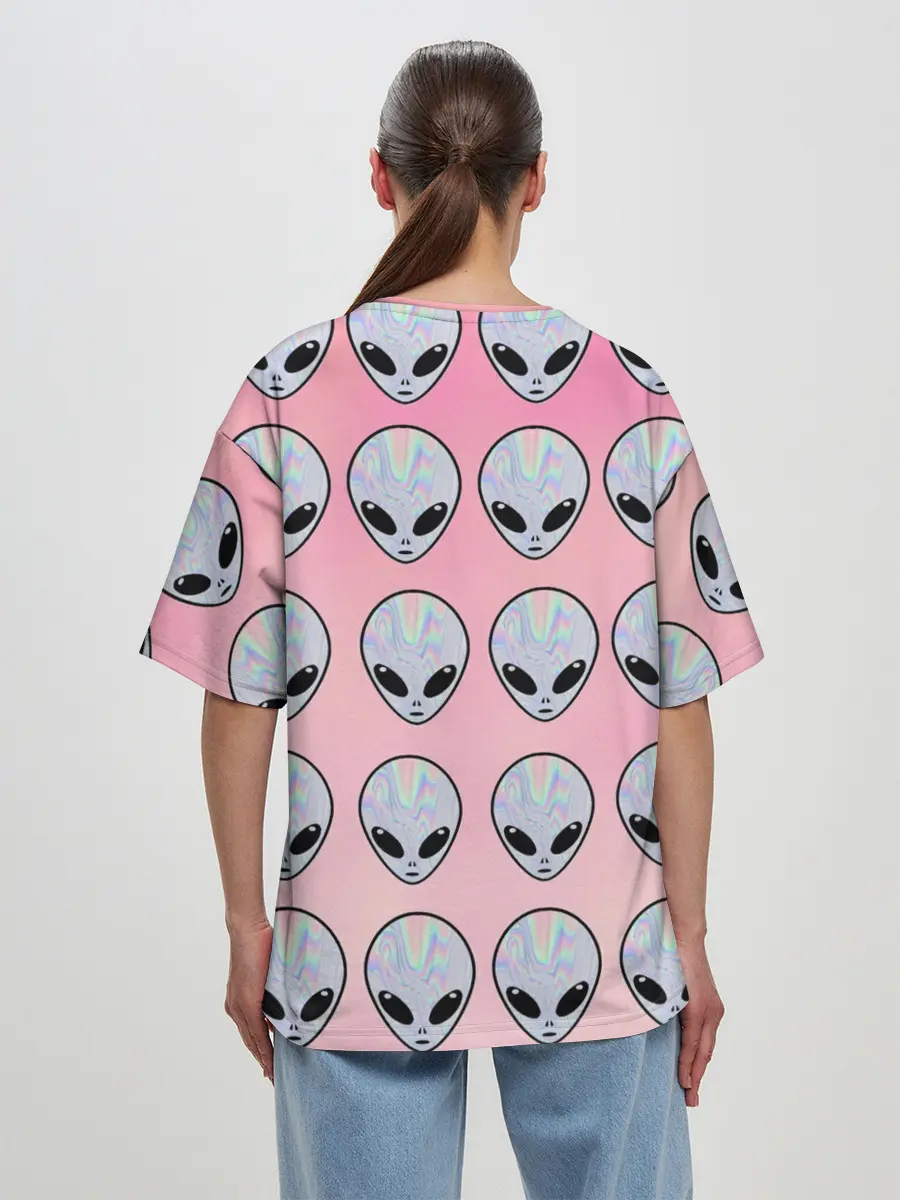 Женская футболка оверсайз / Гламурные пришельцы