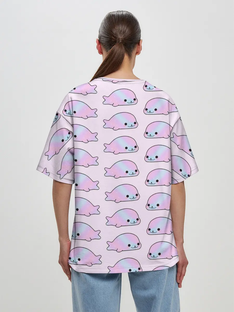 Женская футболка оверсайз / Нерпы