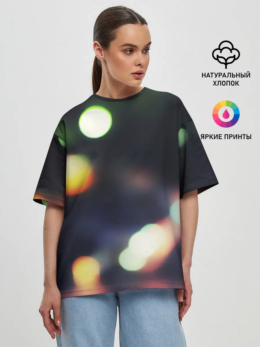 Женская футболка оверсайз / NIGHT | НОЧЬ