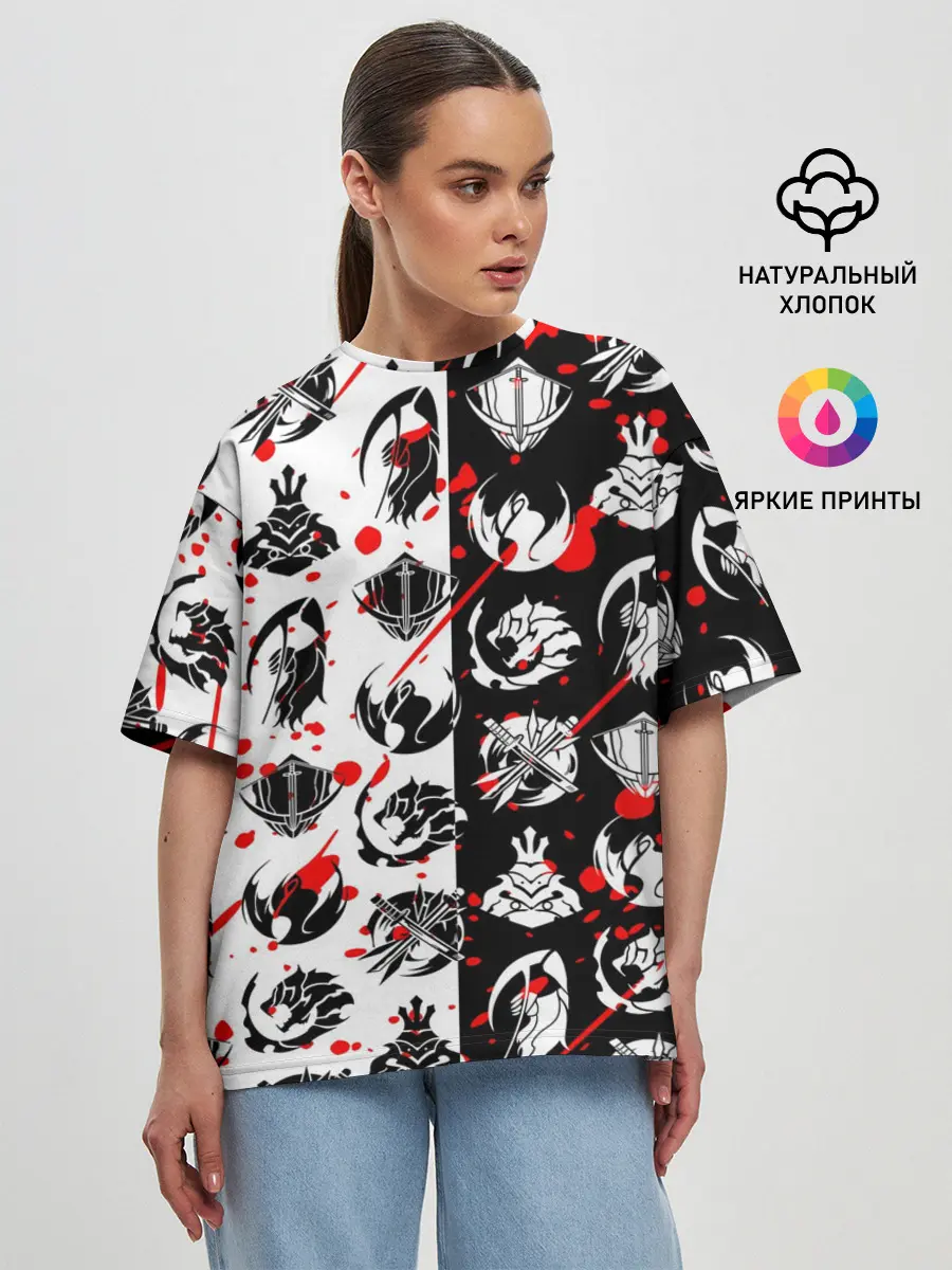 Женская футболка оверсайз / SOLO LEVELING / ГИЛЬДИИ