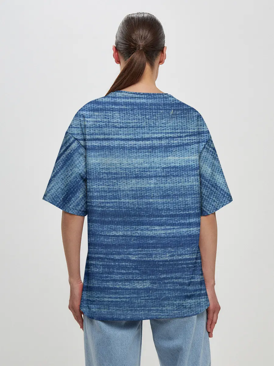 Женская футболка оверсайз / Texture. Denim