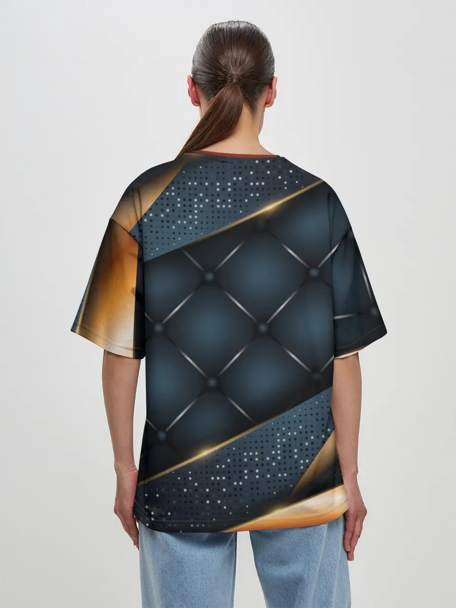 Женская футболка оверсайз / 3D VIP GOLD CORNERS