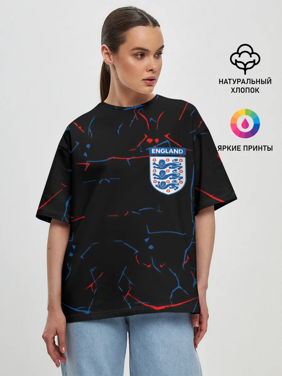 Женская футболка оверсайз / Сборная Англии.