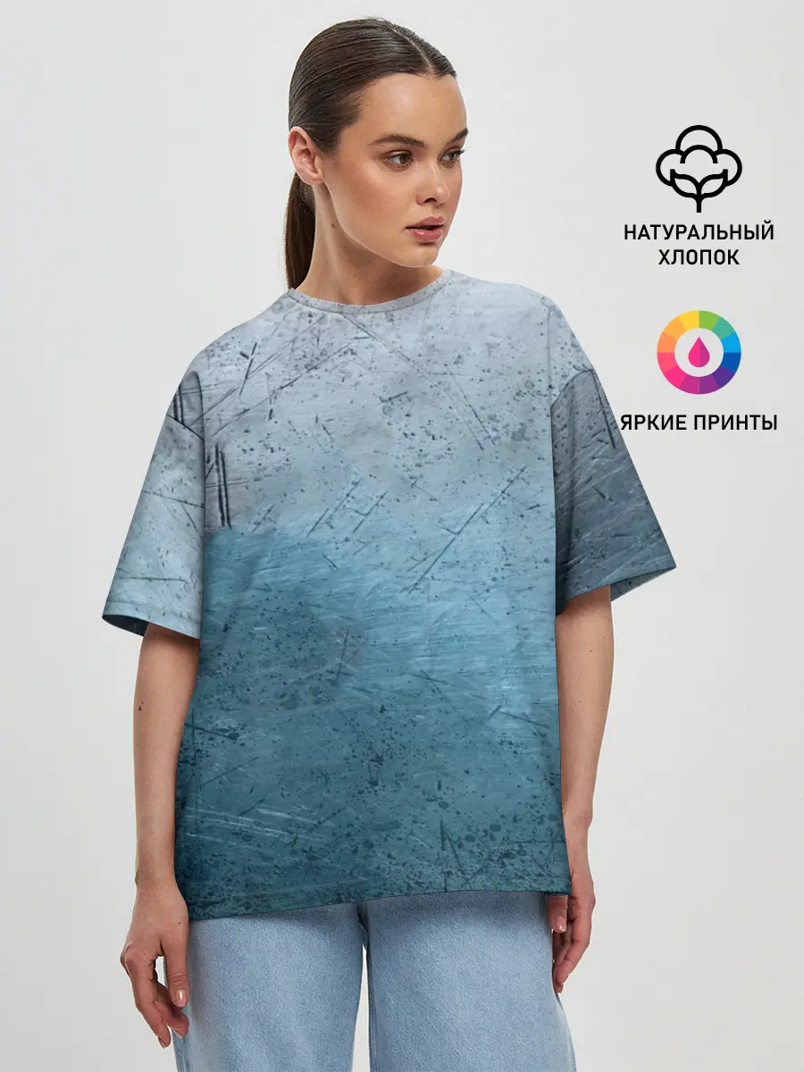 Женская футболка оверсайз / Blue Glass