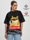 Женская футболка оверсайз / DOGECOIN / DOGE / ДОГИКОИН