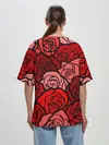 Женская футболка оверсайз / Розочки