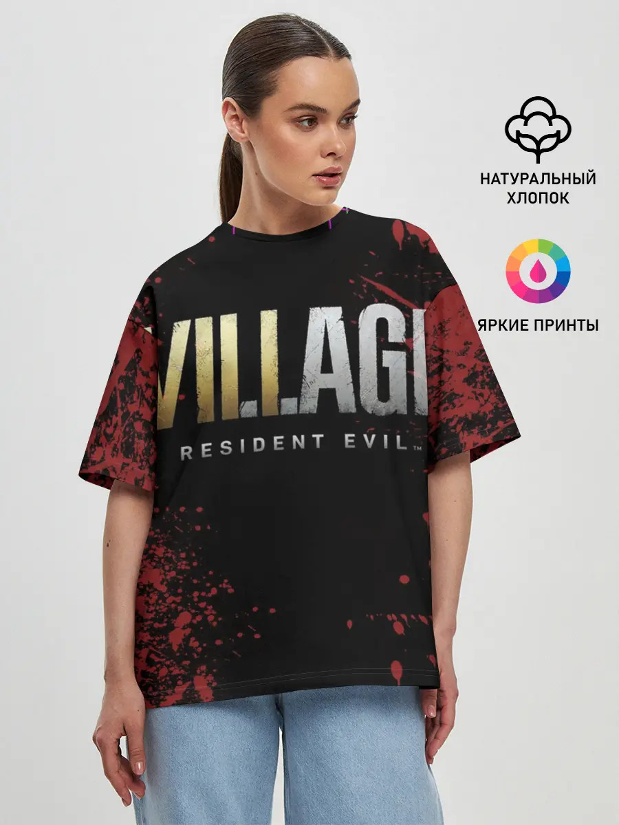 Женская футболка оверсайз / Resident Evil Village логотип