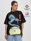 Женская футболка оверсайз / Водяной дракон Танджиро