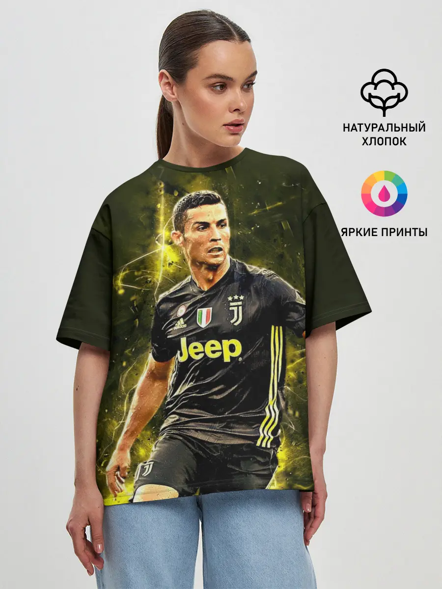 Женская футболка оверсайз / Cristiano Ronaldo