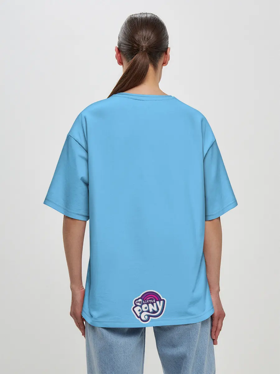 Женская футболка оверсайз / Пони в звёздном небе