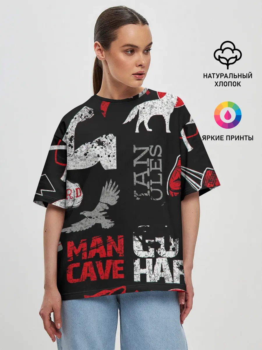 Женская футболка оверсайз / ЧТО ТО МОТИВАЦИОННОЕ 3D