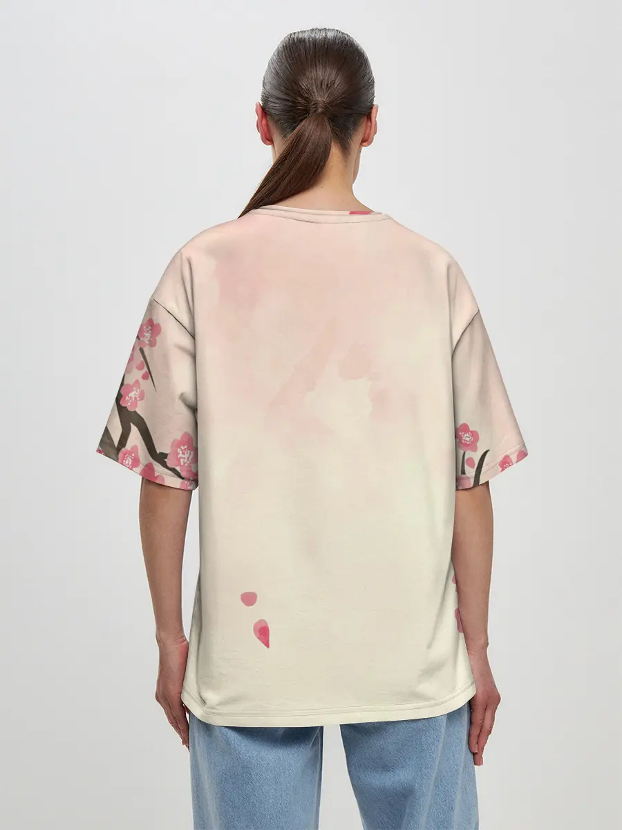 Женская футболка оверсайз / АСТА сакура | Black Clover