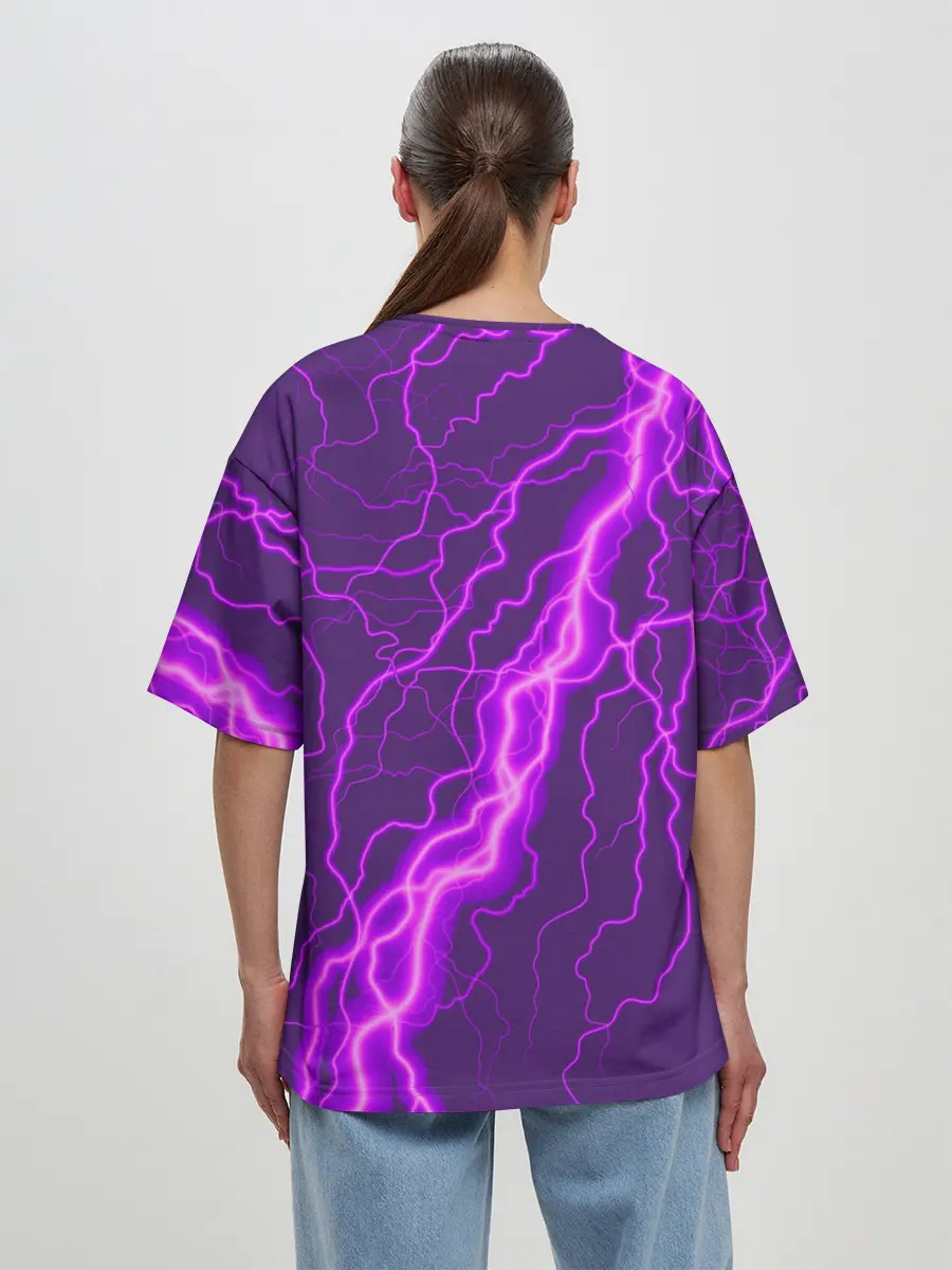 Женская футболка оверсайз / GENSHIN IMPACT / МОЛНИЯ
