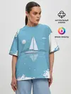 Женская футболка оверсайз / ОДИНОКИЙ ПАРУСНИК | SAILBOAT
