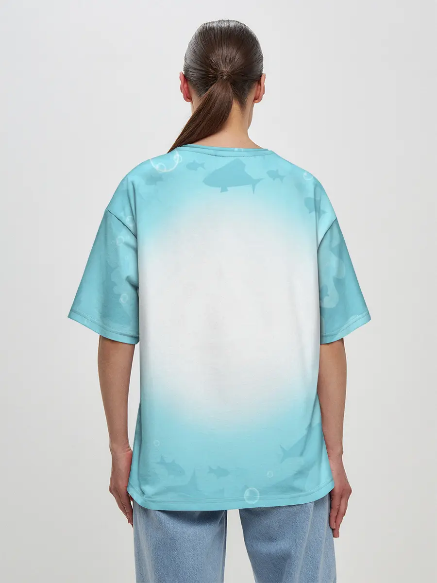 Женская футболка оверсайз / Два дельфина
