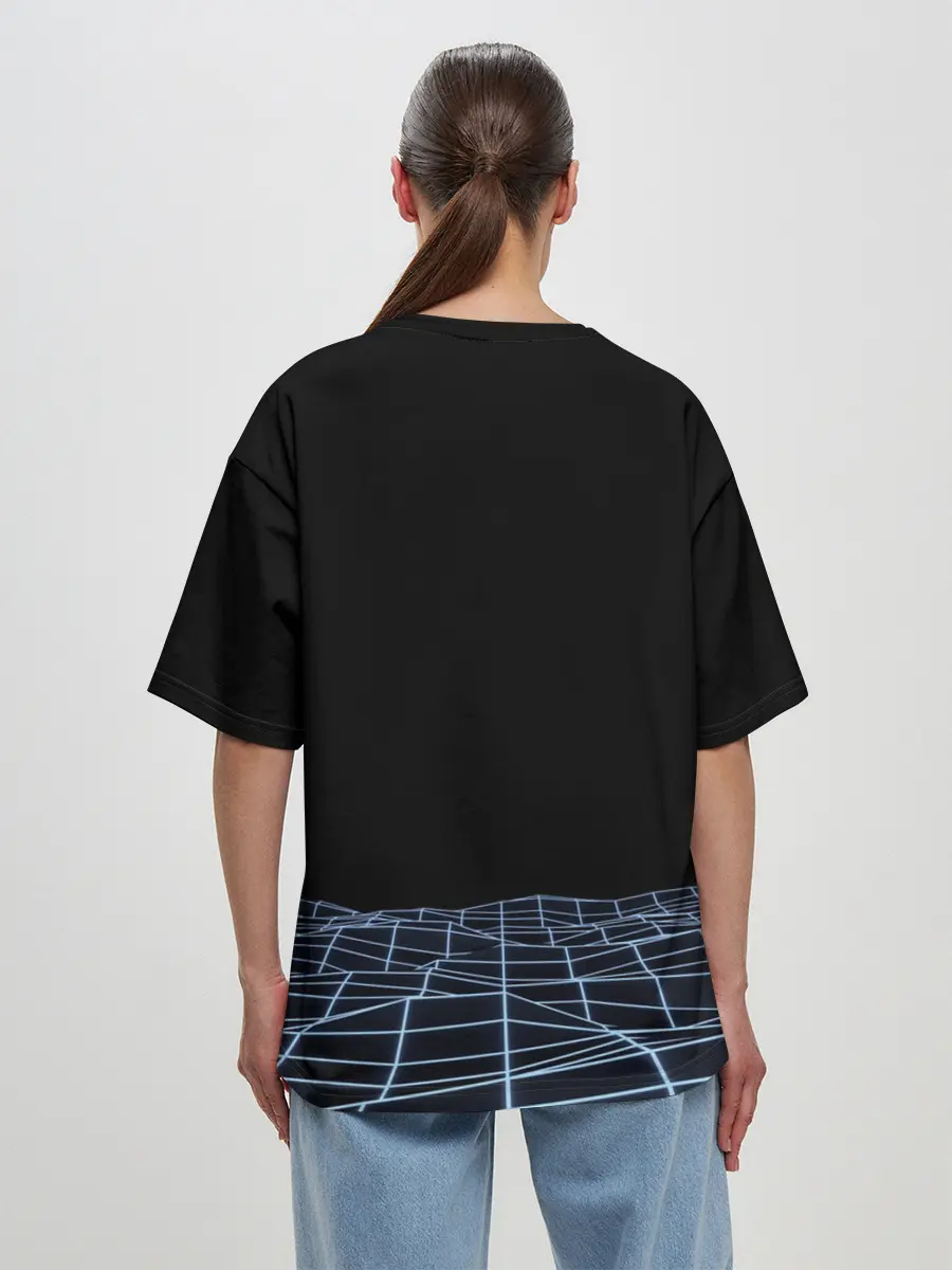 Женская футболка оверсайз / Цифровой восход