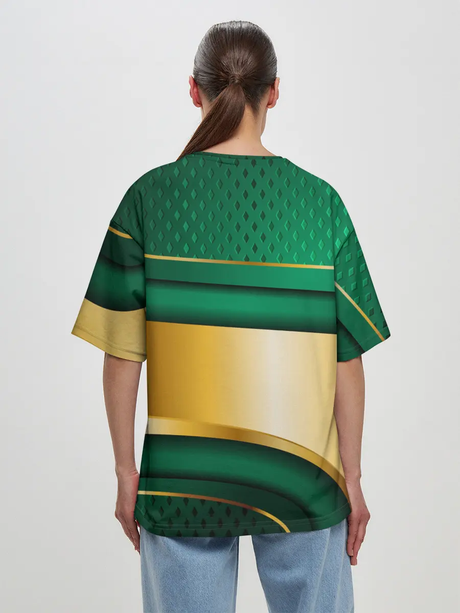 Женская футболка оверсайз / GREEN GOLD 3D