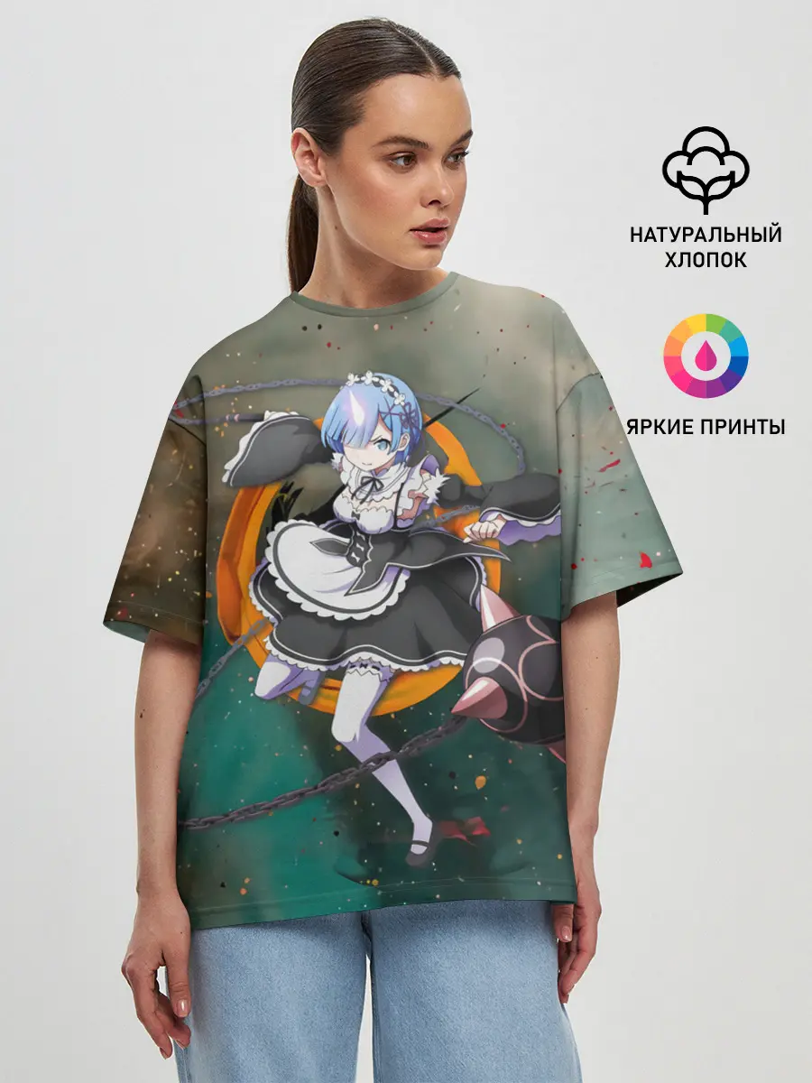 Женская футболка оверсайз / Rem