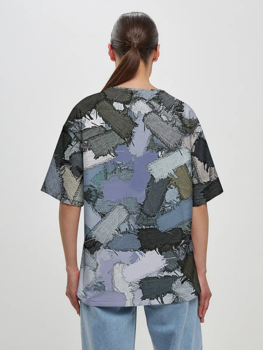 Женская футболка оверсайз / Patchwork